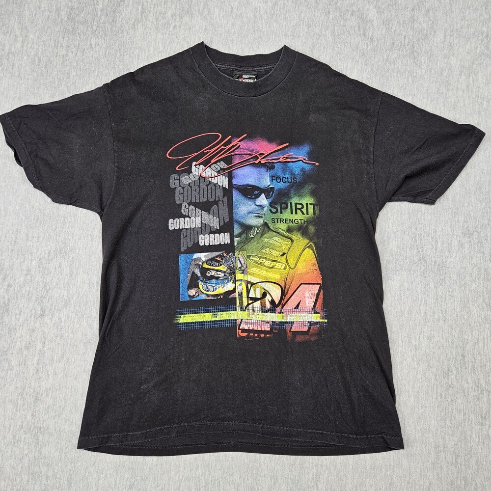 Vintage Jeff Gordon Shirt Large Chase Authentic 2000 Graphic Print 2 Sided Y2K